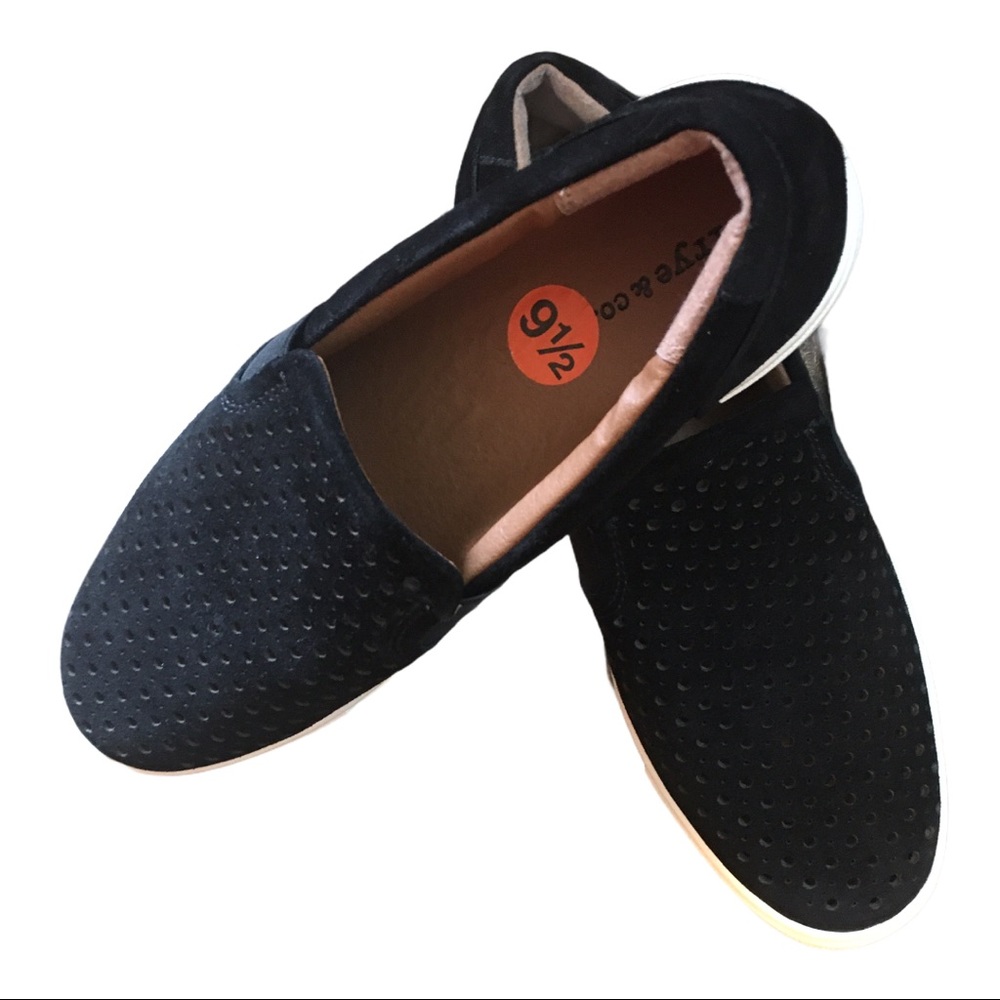 Frye & Co. black slip ons